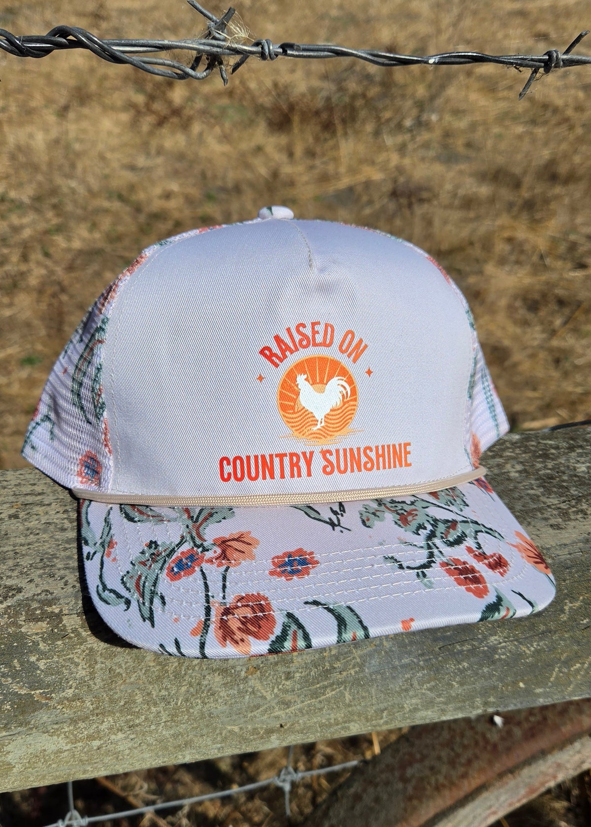 Raised on Sunshine- Floral Trucker Hat